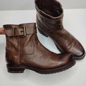 Frye Veronica Short Belt Strap Zip Ankle Bootie
